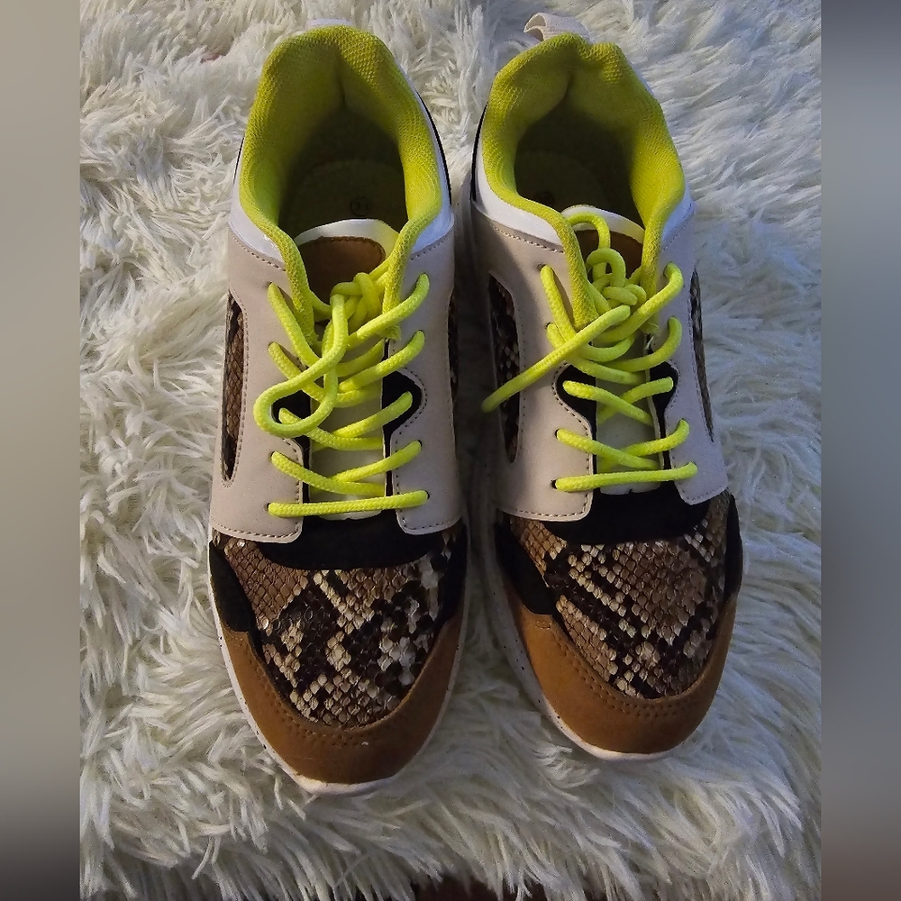 Snake print sneakers